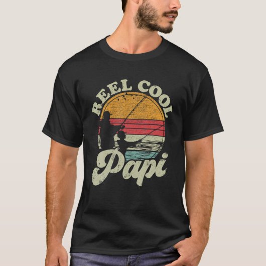 Retro Reel Style Cool Papi Vist Lover T-shirt (Voorkant)