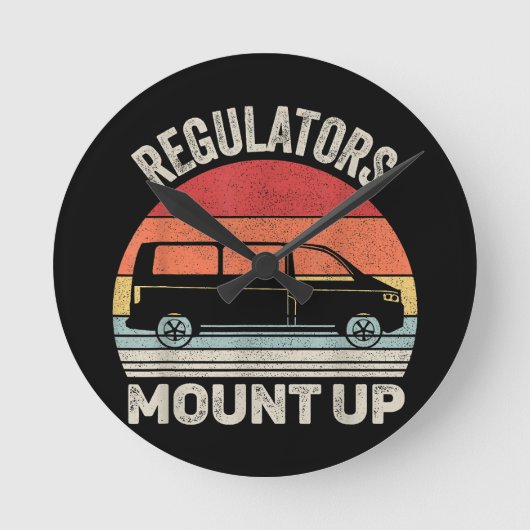 retro-regelaars monteren grappige moeder ronde klok (Voorkant)