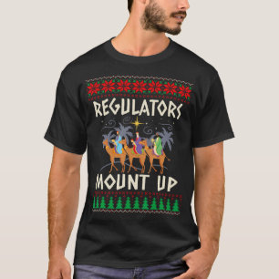 Retro-regelaars monteren kameel lelijke kerst t-shirt