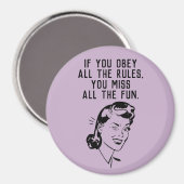 Retro Regelbreker Vrouw Magneet (Voorkant / Achterkant)