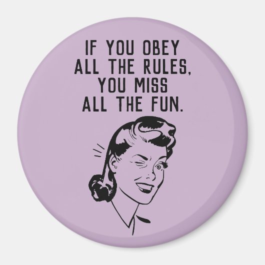 Retro Regelbreker Vrouw Magneet (Voorkant)