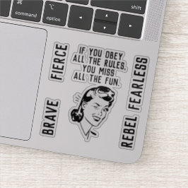 Retro Regelbreker Vrouw Sticker