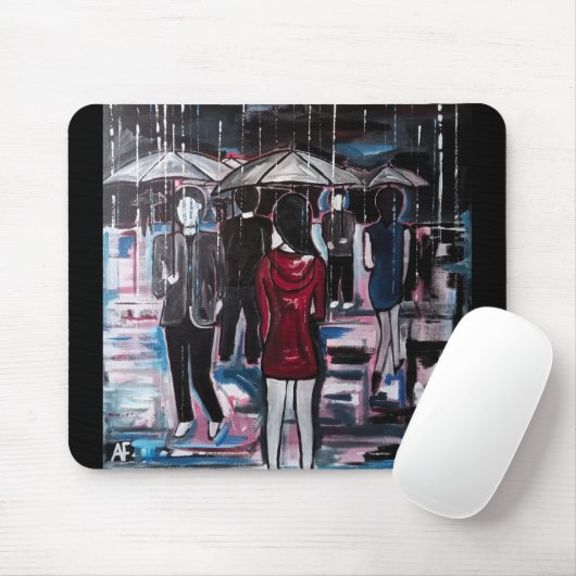 Retro-regen-schilderij van Alfred Fox Muismat (Met muis)