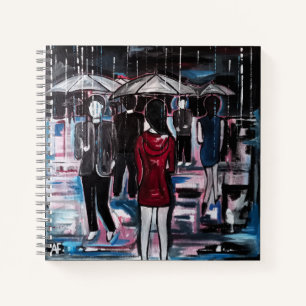 Retro-regen-schilderij van Alfred Fox Notitieboek