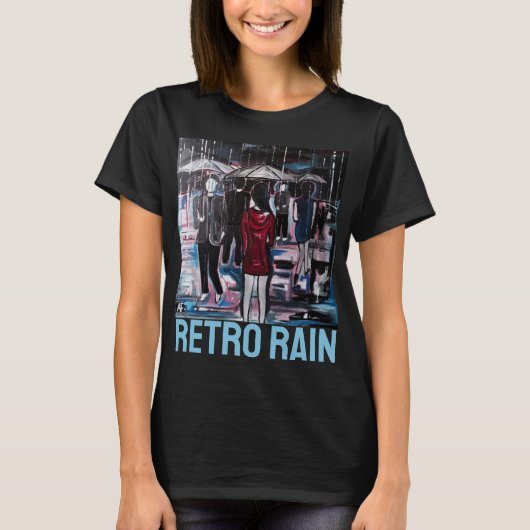 Retro regen schilderij van Alfred Fox T-shirt (Voorkant)