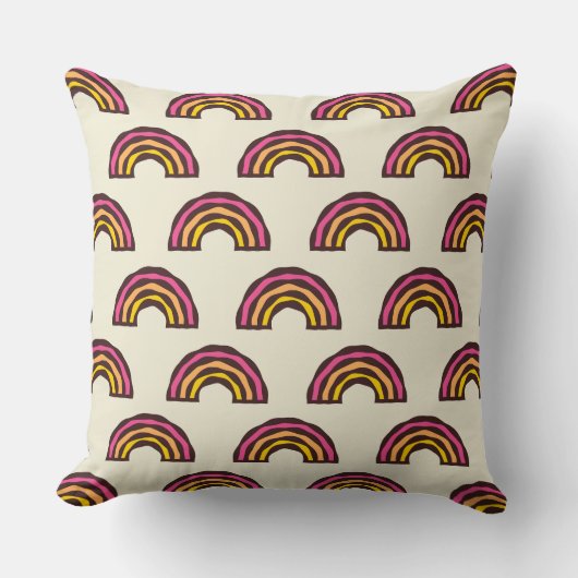 Retro regenbogen in  Californië Surfer kleuren Kussen (Voorkant)