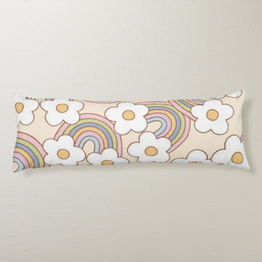 Retro regenbogen lichaamskussen (Achterkant)