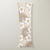 Retro regenbogen lichaamskussen (Voorkant Verticaal)