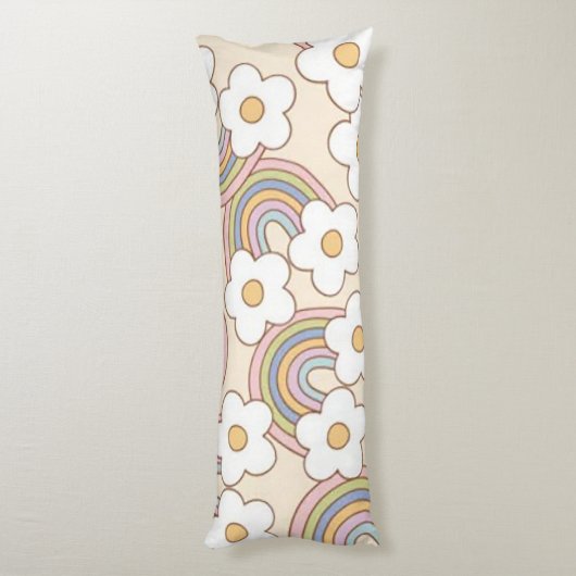 Retro regenbogen lichaamskussen (Achterkant (Verticaal))