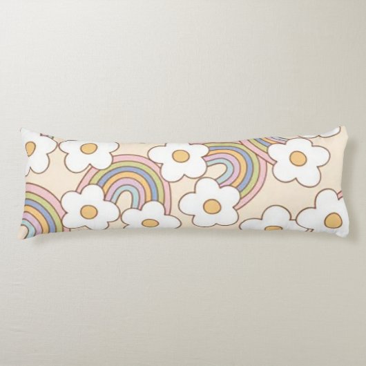 Retro regenbogen lichaamskussen (Voorkant)