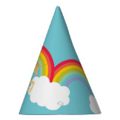 Retro Regenbogen Wolken en Gouden Eenhoorn Feesthoedjes (Rechts)