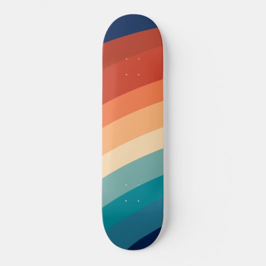 Retro regenboog #1 #minimaal #decor #art persoonlijk skateboard (Voorkant)