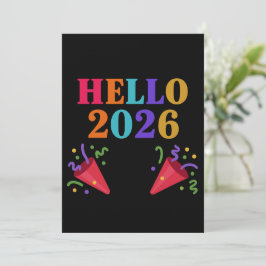 Retro Regenboog 2026 Feestknallers Vier Plezier Kaart
