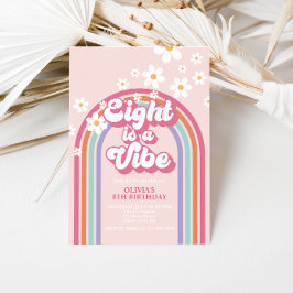 Retro Regenboog Acht is een Vibe 8e Verjaardag Kaart