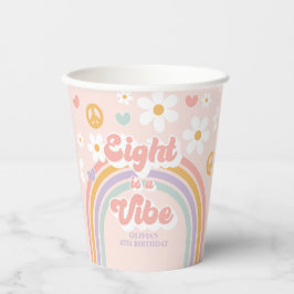 Retro Regenboog Acht is een Vibe 8e Verjaardag Papieren Bekers