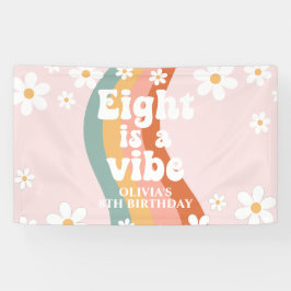 Retro Regenboog Acht is een Vibe Daisy 8TH Spandoek