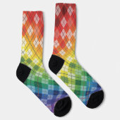 Retro Regenboog Argyle Plaid Ruitpatroon Sokken (Rechts)