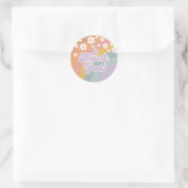 Retro Regenboog Bedankt Ronde Sticker (Tas)