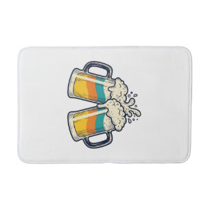 Retro Regenboog Bierpul Proost Vector T-shirt_1 Badmat