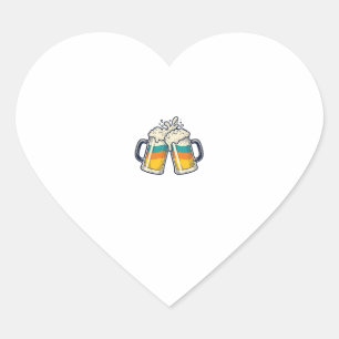 Retro Regenboog Bierpul Proost Vector T-shirt_1 Hart Sticker