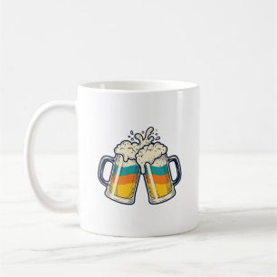 Retro Regenboog Bierpul Proost Vector T-shirt_1 Koffiemok