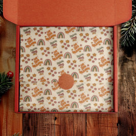 Retro Regenboog Bloem Kerstmis Tissuepapier