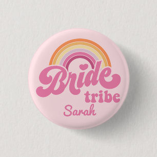 Retro Regenboog Bruid Stam Badge Knop Ronde Button 3,2 Cm
