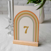 Retro regenboog bruiloft jaren 70 kaart