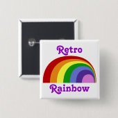 Retro regenboog Button (Voorkant /achterkant)