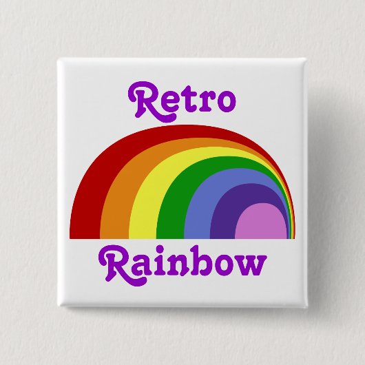 Retro regenboog Button (Voorkant)