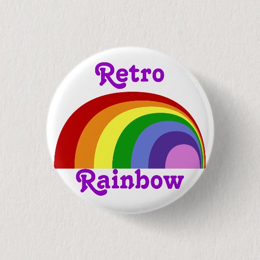 Retro regenboog Button (Voorkant)
