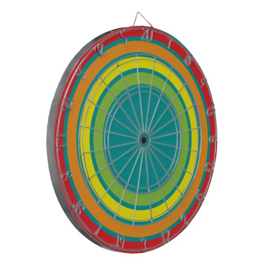 retro regenboog dartbord (Voorkant Links)