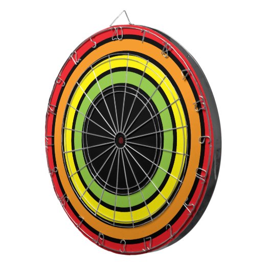 retro regenboog dartbord (Voorkant Rechts)