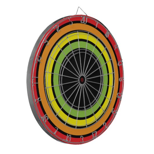 retro regenboog dartbord (Voorkant Links)