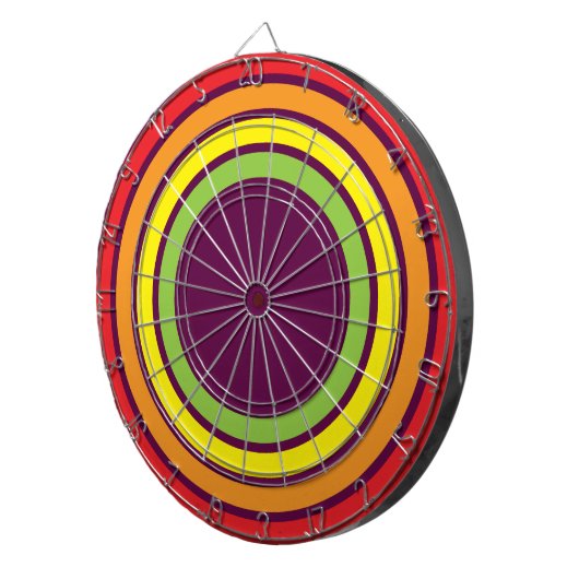 retro regenboog dartbord (Voorkant Rechts)
