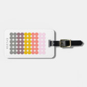Retro Regenboog Dot Grid Patroon Gepersonaliseerde Bagagelabel (Voorkant horizontaal)