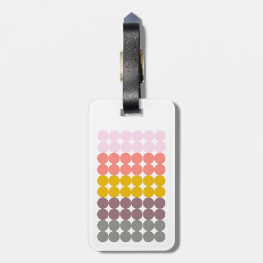 Retro Regenboog Dot Grid Patroon Gepersonaliseerde Bagagelabel (Achterkant verticaal)