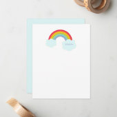 Retro regenboog gepersonaliseerd briefpapier voor  notitiekaartje (Voorkant / Achterkant in situ)