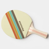  Retro Regenboog Gestreept met Naam Tafeltennisbatje (Zijkant)