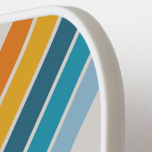 Retro Regenboog Gestreepte met Naam Pickleball Paddle (Links Detail)
