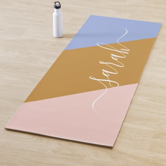 Retro Regenboog Grafische Gepersonaliseerde Naam Yogamat (In situ)