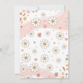 Retro Regenboog Groovy 4de Verjaardagsuitnodiging Kaart (Achterkant)