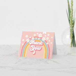 Retro Regenboog Groovy Dank Je Bedankkaart