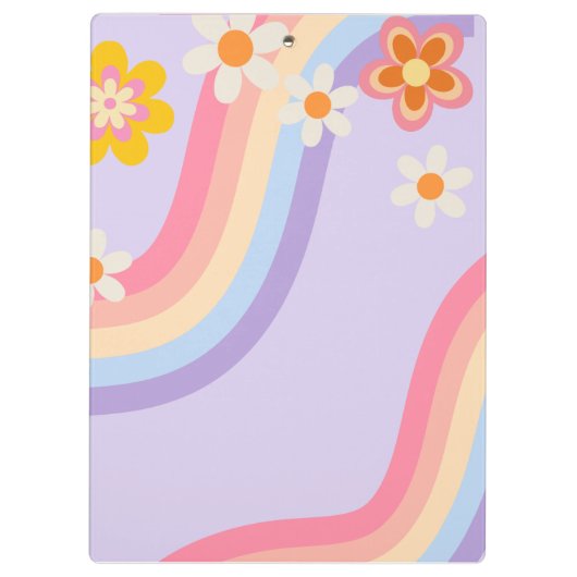 Retro Regenboog groovy Klembord (Achterkant)