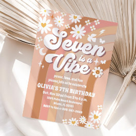 Retro Regenboog Groovy Verjaardagsuitnodiging Kaart