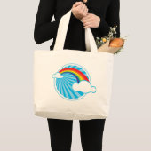 RETRO REGENBOOG GROTE TOTE BAG (Voorkant (product))