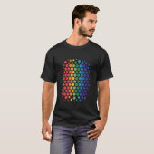 Retro Regenboog Halftoon Stip Raster T-shirt (Voorkant volledig)