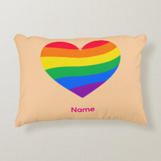 Retro Regenboog Hart - Cute Kleurrijke Abstracte K Accent Kussen