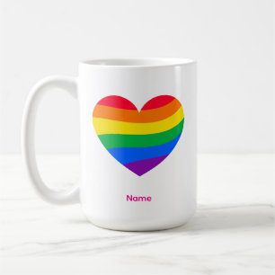 Retro Regenboog Hart - Cute Kleurrijke Abstracte K Koffiemok