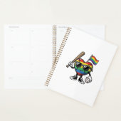 Retro Regenboog Hart Honkbal Pride T-shirt Ontwerp Planner (Display)